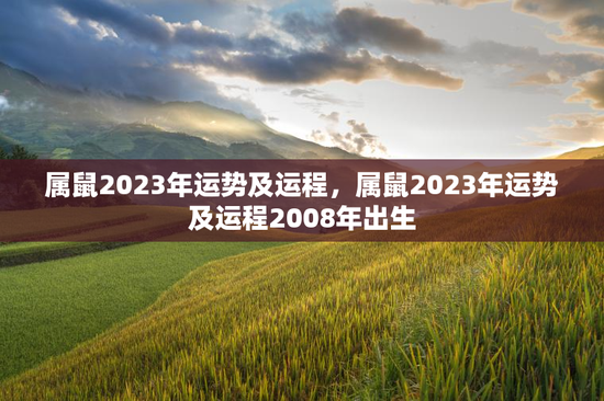 属鼠2023年运势及运程，属鼠2023年运势及运程2008年出生