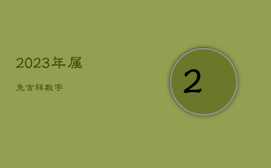 2023年属兔吉祥数字