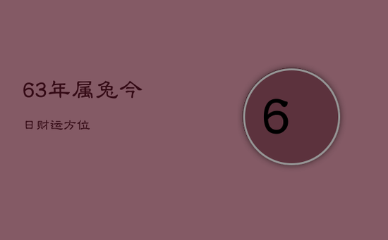 63年属兔今日财运方位