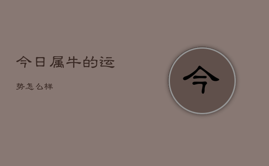 今日属牛的运势怎么样