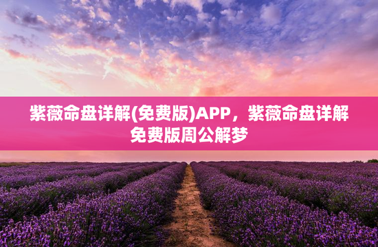 紫薇命盘详解(免费版)APP，紫薇命盘详解免费版周公解梦