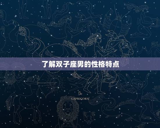 了解双子座男的性格特点