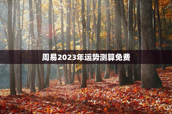 周易2023年运势测算免费