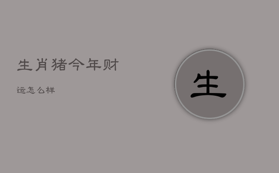 生肖猪今年财运怎么样 生肖猪今年财运怎么样