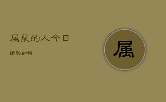 属鼠的人今日运势如何