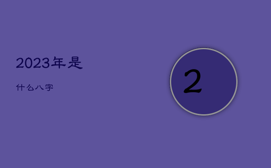 2023年是什么八字 2023年是什么八字