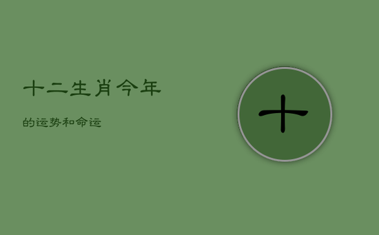 十二生肖今年的运势和命运