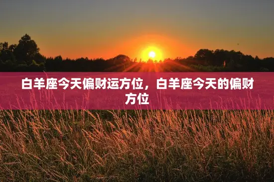 白羊座今天偏财运方位，白羊座今天的偏财方位