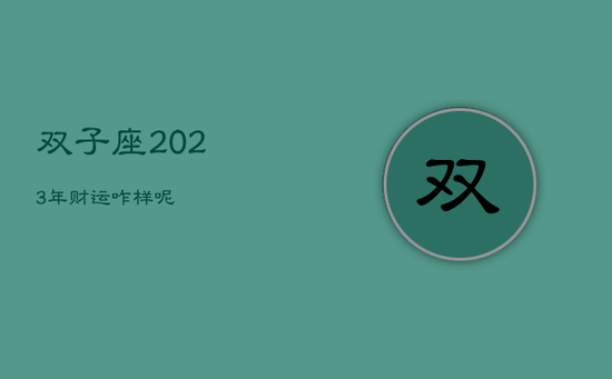 双子座2023年财运咋样呢