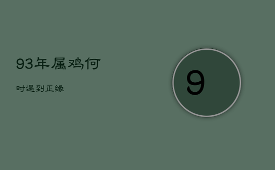 93年属鸡何时遇到正缘