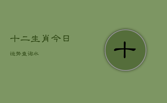 十二生肖今日运势查询水