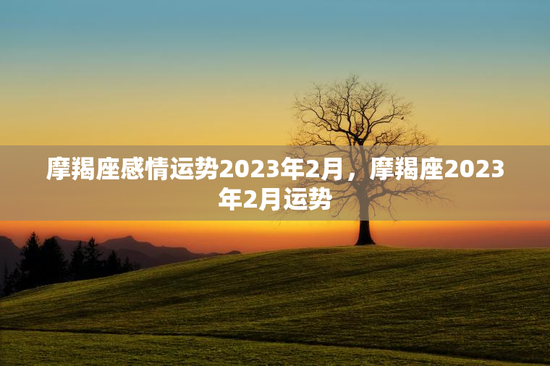 摩羯座感情运势2023年2月,摩羯座2023年2月运势 摩羯座感情运势2023年2月,摩羯座2023年2月运势