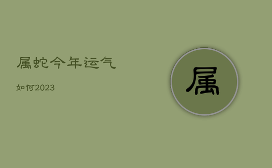 属蛇今年运气如何2023