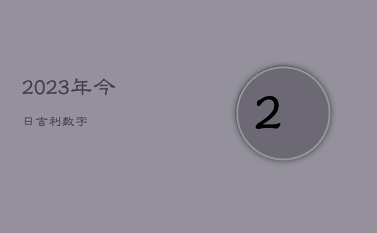 2023年今日吉利数字