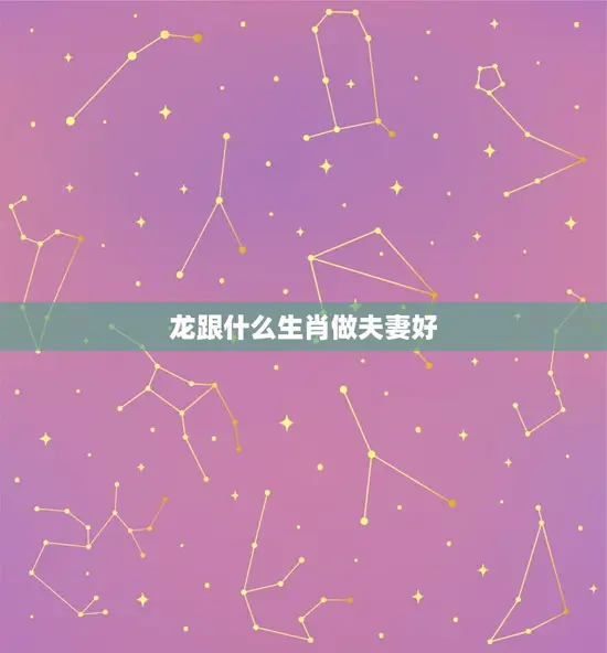 龙跟什么生肖做夫妻好