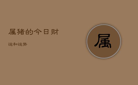 属猪的今日财运和运势