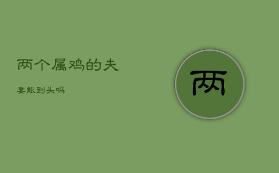 两个属鸡的夫妻能到头吗