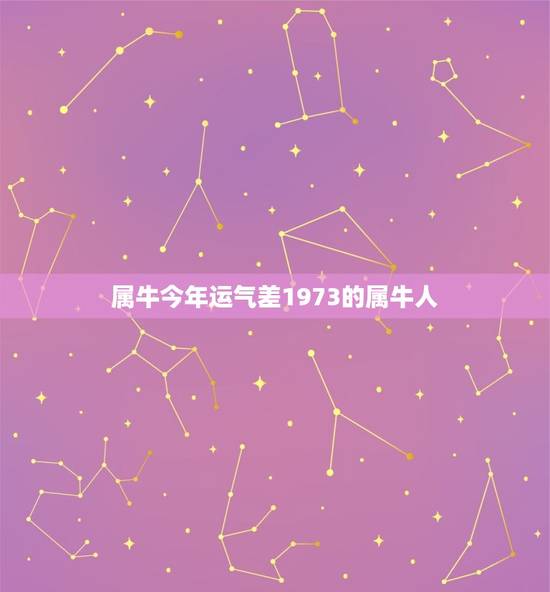 属牛今年运气差1973的属牛人