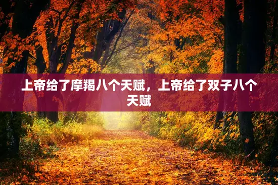 上帝给了摩羯八个天赋,上帝给了双子八个天赋 上帝给了摩羯八个天赋,上帝给了双子八个天赋