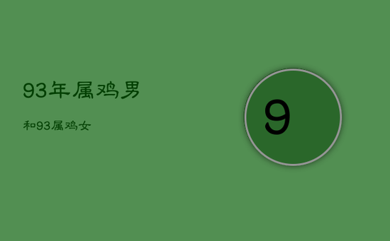 93年属鸡男和93属鸡女