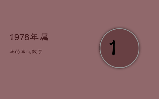 1978年属马的幸运数字