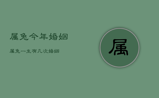 属兔今年婚姻，属兔一生有几次婚姻