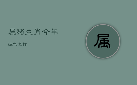 属猪生肖今年运气怎样 属猪生肖今年运气怎样