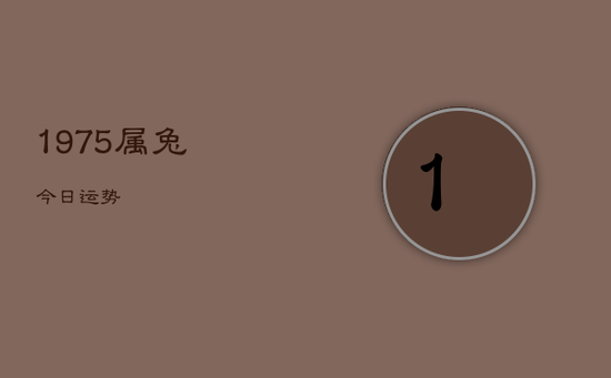 1975属兔今日运势