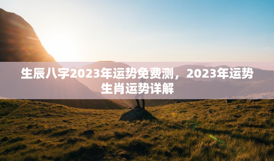 生辰八字2023年运势免费测，2023年运势生肖运势详解