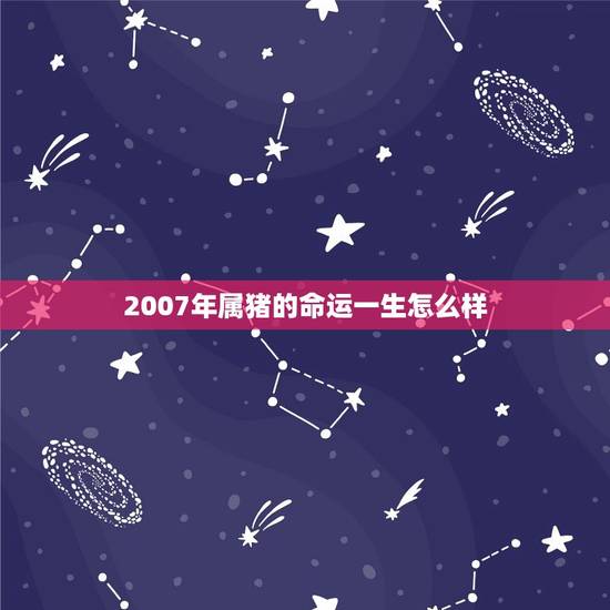2007年属猪的命运一生怎么样(解读属猪人的命运轨迹) 2007年属猪的命运一生怎么样(解读属猪人的命运轨迹)