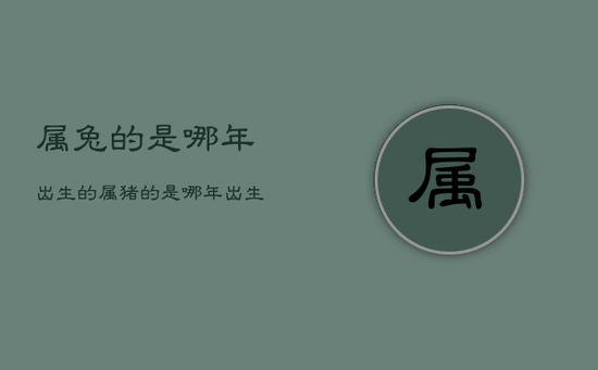 属兔的是哪年出生的，属猪的是哪年出生的