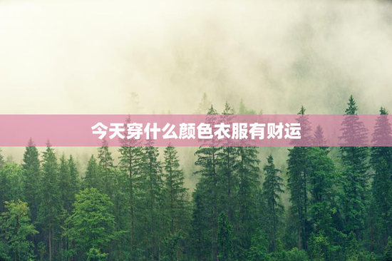 今天穿什么颜色衣服有财运