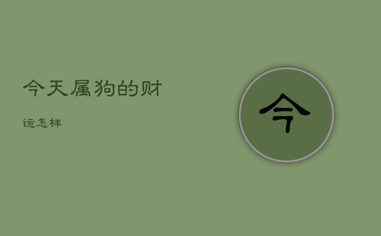 今天属狗的财运怎样? 今天属狗的财运怎样?