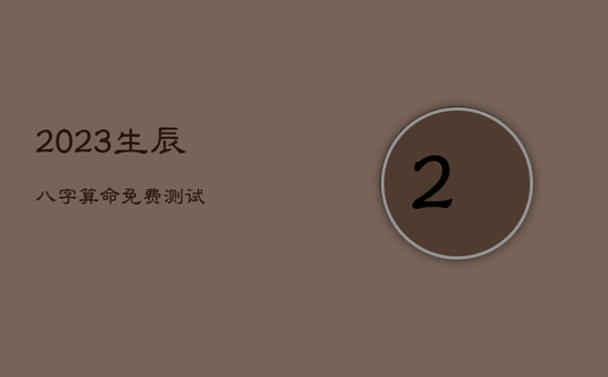 2023生辰八字算命免费测试