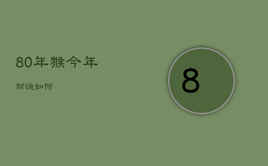 80年猴今年财运如何
