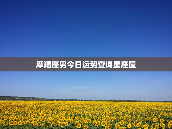 摩羯座男今日运势查询星座屋