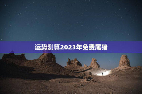 运势测算2023年免费属猪
