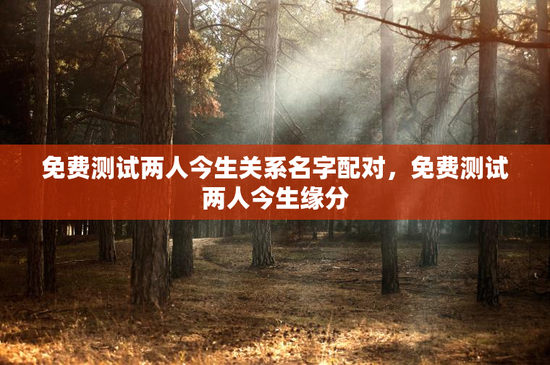 免费测试两人今生关系名字配对，免费测试两人今生缘分