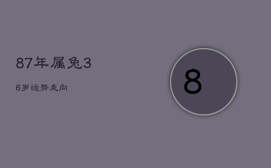 87年属兔36岁运势走向