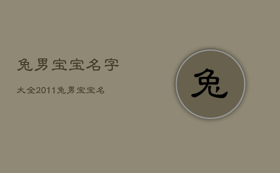 兔男宝宝名字大全2011，兔男宝宝名字大全2011年