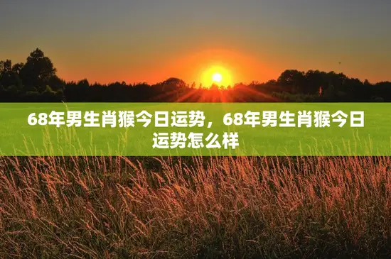 68年男生肖猴今日运势，68年男生肖猴今日运势怎么样