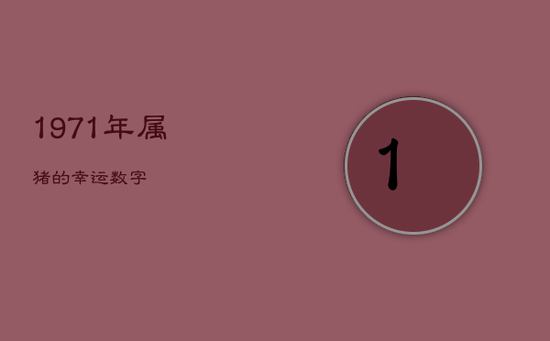 1971年属猪的幸运数字