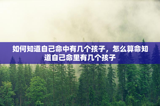 如何知道自己命中有几个孩子，怎么算命知道自己命里有几个孩子