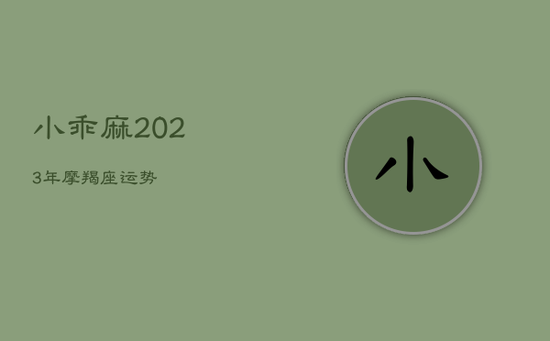 小乖麻2023年摩羯座运势