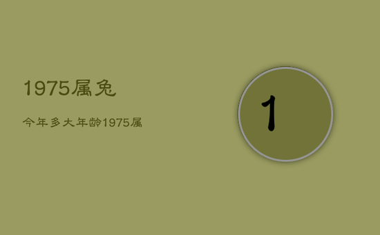 1975属兔今年多大年龄，1975属兔的今年多大岁数