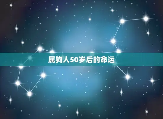 属狗人50岁后的命运