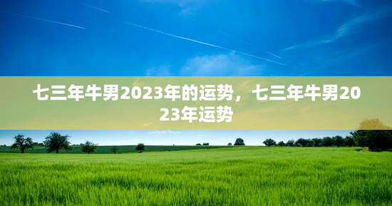 七三年牛男2023年的运势，七三年牛男2023年运势