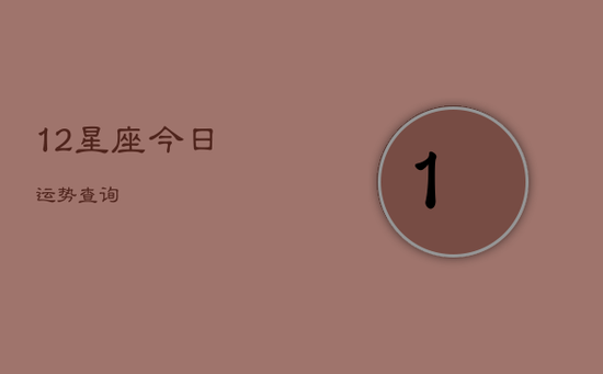 12星座今日运势查询