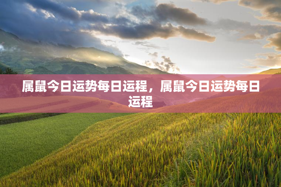 属鼠今日运势每日运程，属鼠今日运势每日运程