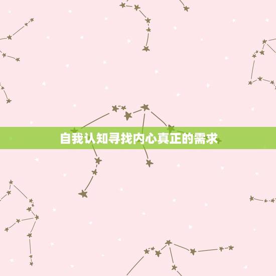 自我认知寻找内心真正的需求